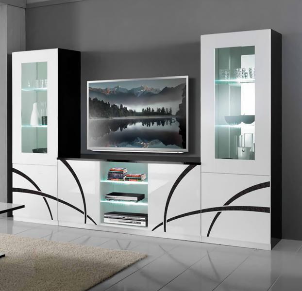 Moderne Wohnzimmer Wand Schrank Vitrine tv Fernseher Anrichte Wohnwand 3tlg