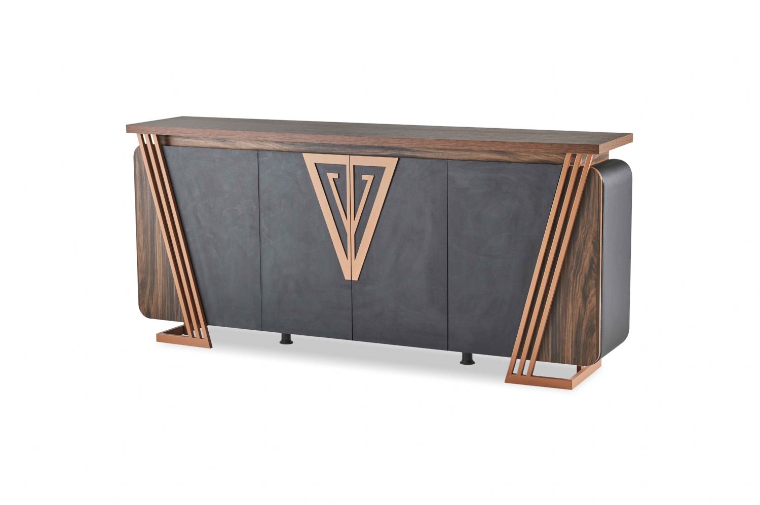Braun Schwarz Bronze Sideboard Rechteckig Form Stauraum Aktenschrank