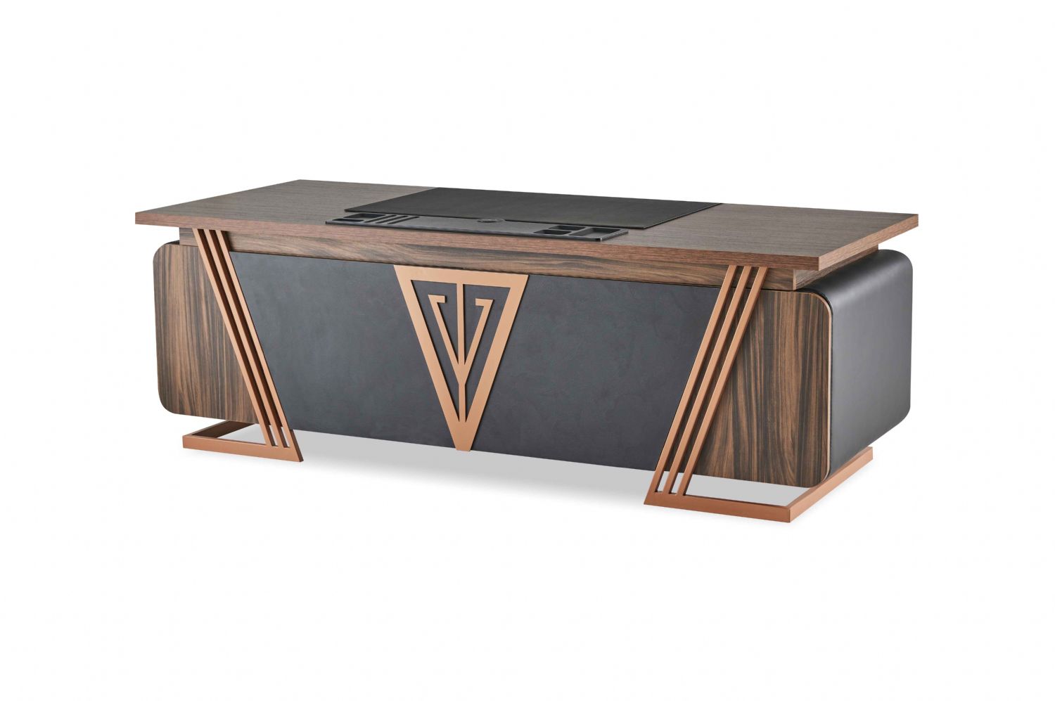 Schreibtisch Bürotisch Braun Bronze Büroeinrichtung Büro Holz Modern