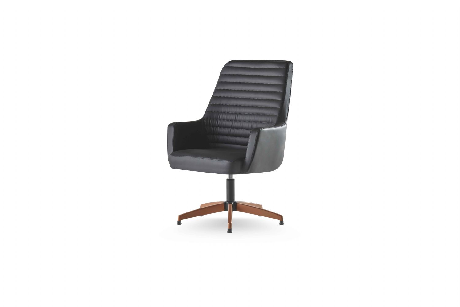Leder Bürostuhl Schwarz Armlehnen Büroeinrichtung Büro Edelstahl Modern