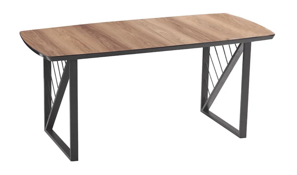 Stilvoller Esstisch braun schwarz Holz rechteckige Tischplatte Tisch