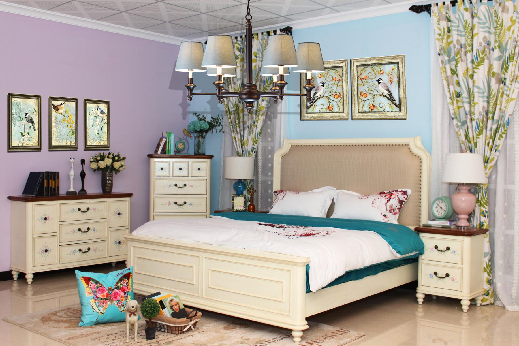 Design Schlafzimmer 5 tlg. Komplette Garnitur Set Bett Nachttisch Kommode Neu