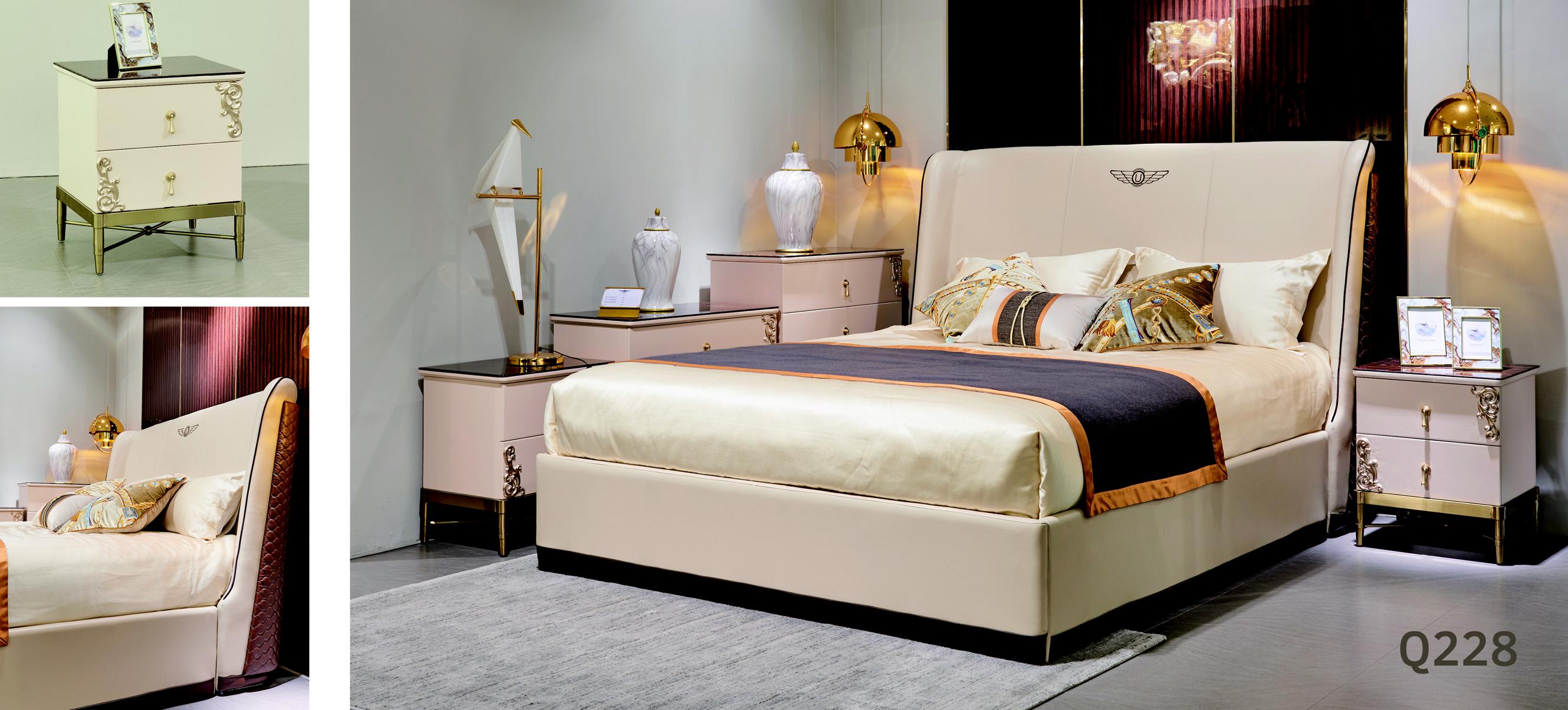 Bett 2x Nachttisch 3tlg. Schlafzimmer Set Betten Luxus 180x200 Bettgestell Möbel