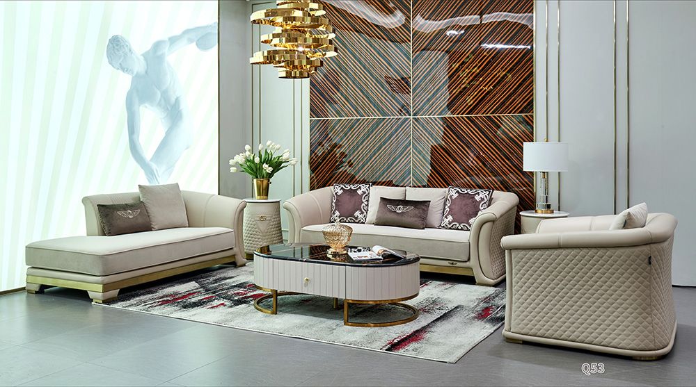 Sofagarnitur 3+1 Sitzer Chaiselongue Polster Sofas Modern Garnitur Gruppe Set