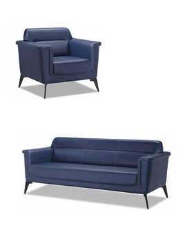 Sofagarnitur Sofa 3+1 Sitzer Sessel Moderne Möbel Blau Büro Sitzmöbel 2tlg.