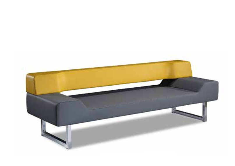 Sofa 3 Sitzer Designer Couchen Couch Gelb Polster Möbel Büro Bank Wartezimmer