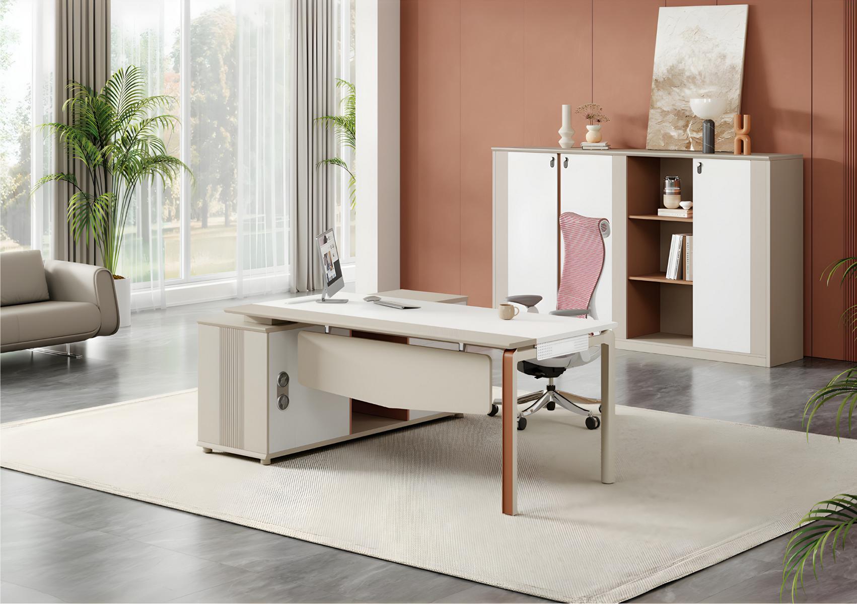Exklusives Designer Büroset 2-teilig Schreibtisch Aktenschrank Office Schrank