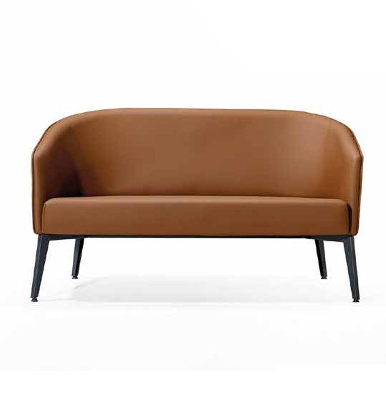 Wartezimmer Möbel Design-Sofa Lounge Möbel Leder Sofa 2 sitzer Zweisitzer Braun