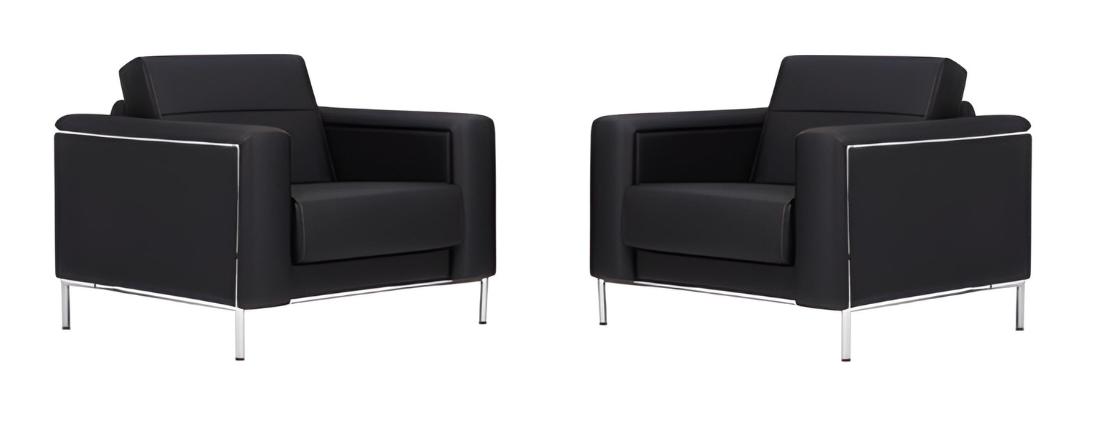 Sessel 1 Sitz Textil Lounge Luxus Büromöbel 2x Sessel Design Sessel Modern