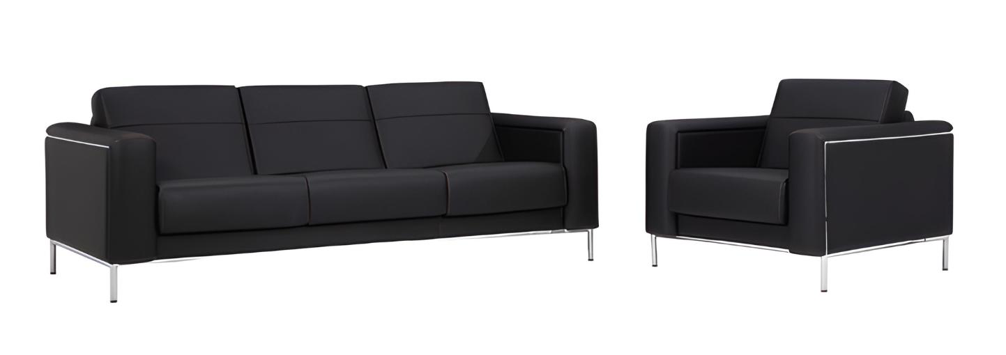 Leder Sofa Couch Polster Garnitur Büromöbel Moderne Couchen 3+1