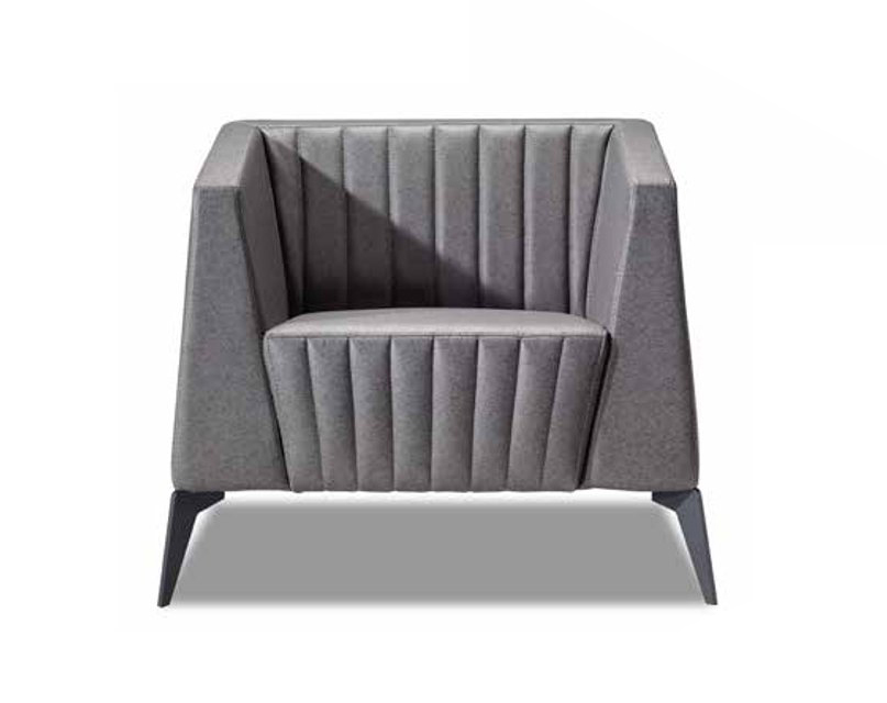 Design Sessel Einsitzer Couch Polster Luxus Büro Einrichtung Grau 1 Sitzer