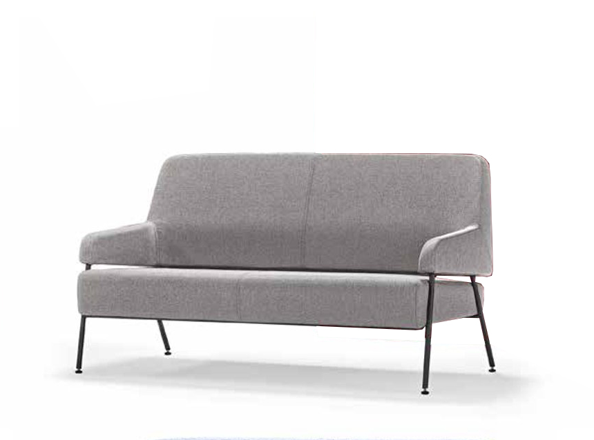 Ledersofa 2-Sitzer Moderne Möbel Designer Luxus Sofa Grau Blau
