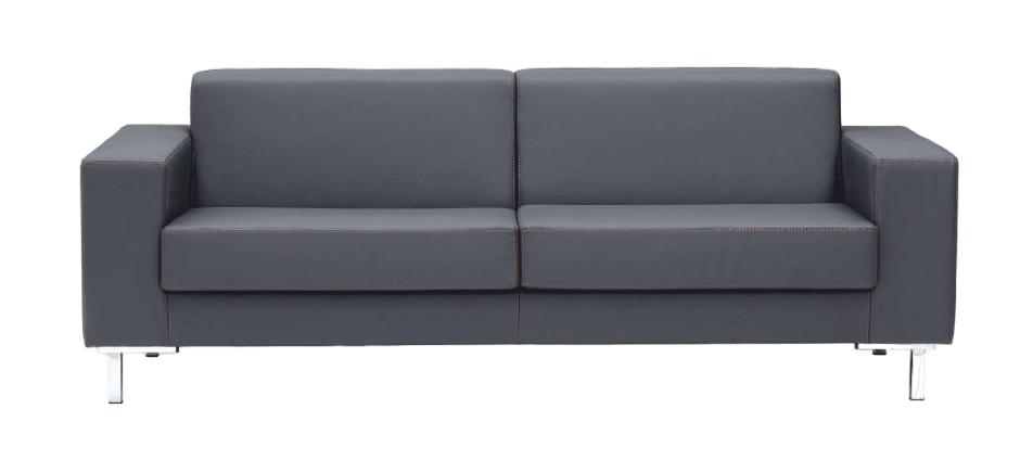 Sofa 2 Sitzer Büromöbel Leder Textil Couch Polster Design Luxus Grau