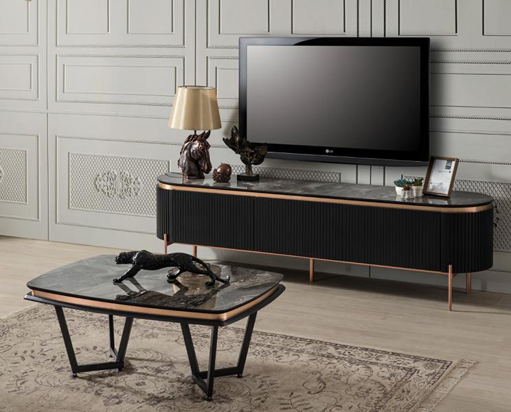 Modern RTV Sideboard Lowboard Couchtisch Fernsehtisch Tisch Möbel 2tlg