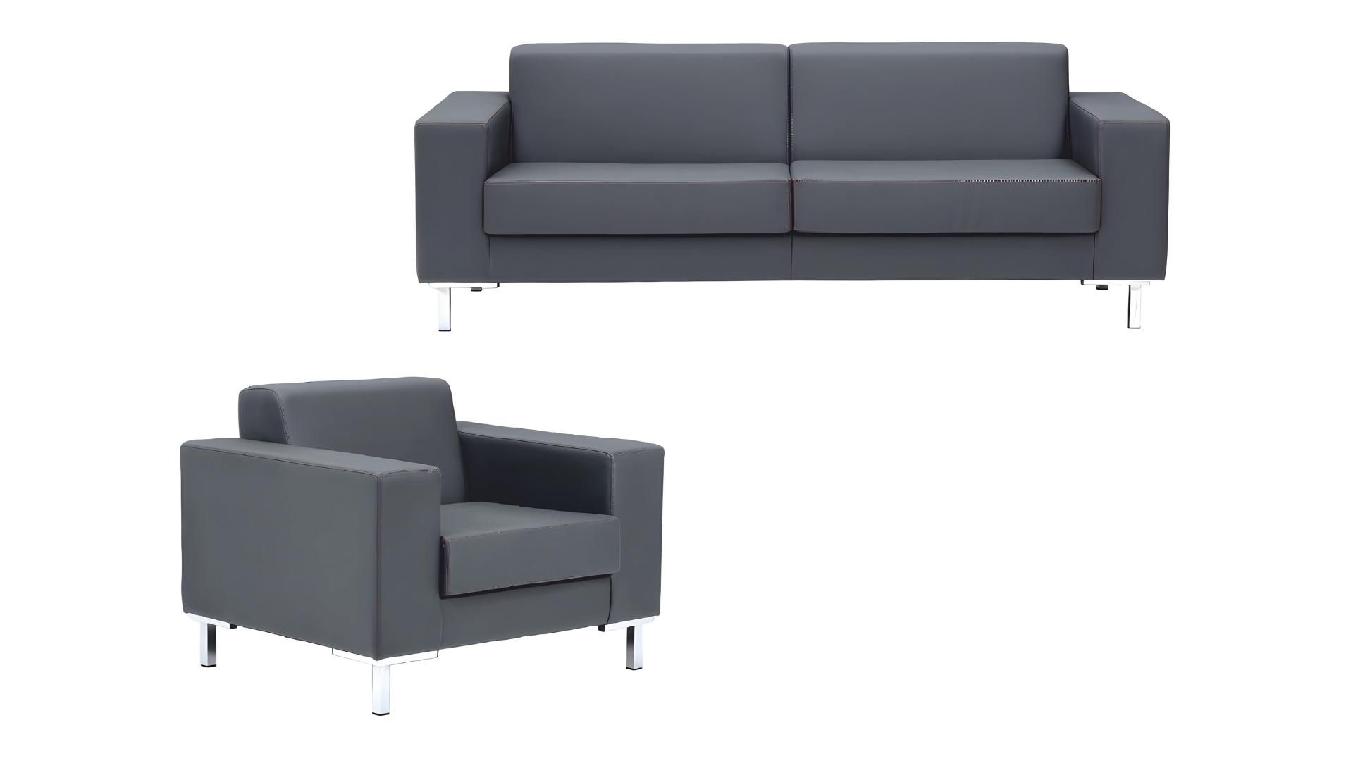 Sessel 2 Sitzer Sofa Polster Design Büromöbel Luxus Stoffsofas Leder