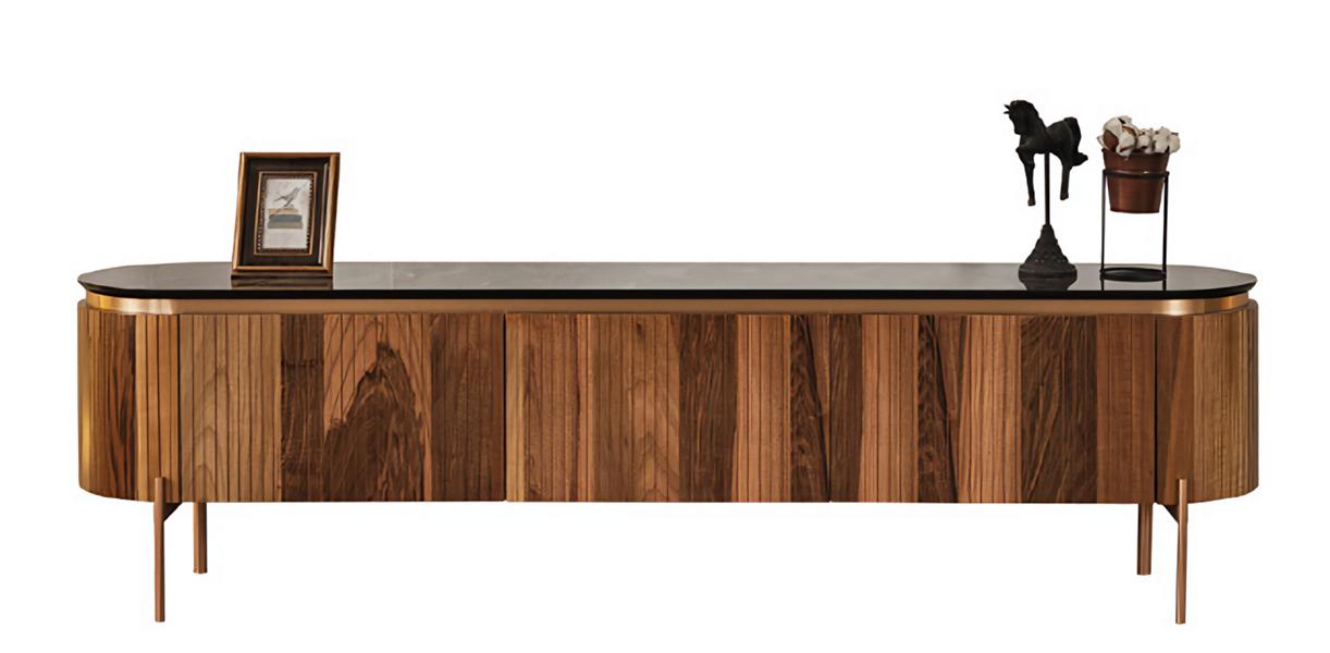 Schick TV-Stander Hochwertig Fernsehtisch Braun Sideboard Wohnzimmer Lowboard