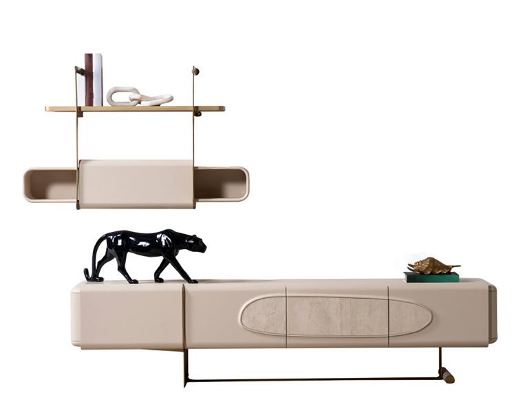 Luxus Wohnwand Sideboard Schrank Regal rtv Fernseher tv board Möbel 2tlg.