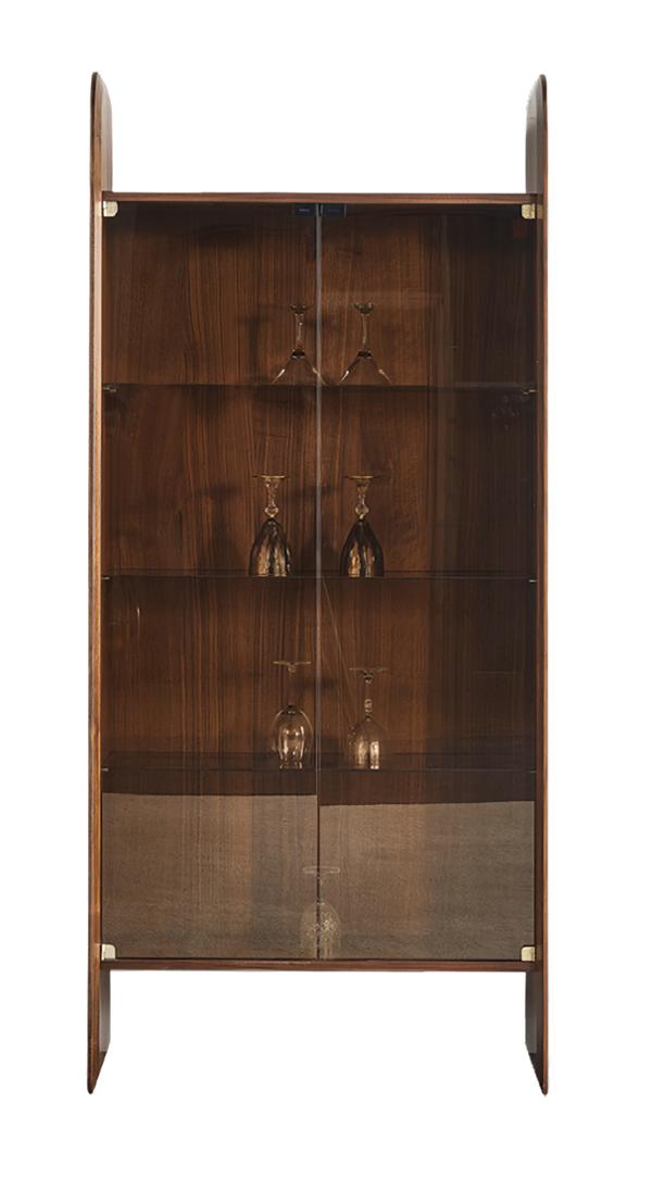 Modern Vitrine Wohnzimmer Braun Glasvitrine Hochwertig Vitrinenschrank