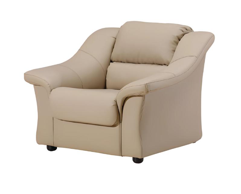 Sessel Büromöbel Sessel Sofa 1 Sitzer Leder Design Luxus BeigeTextil