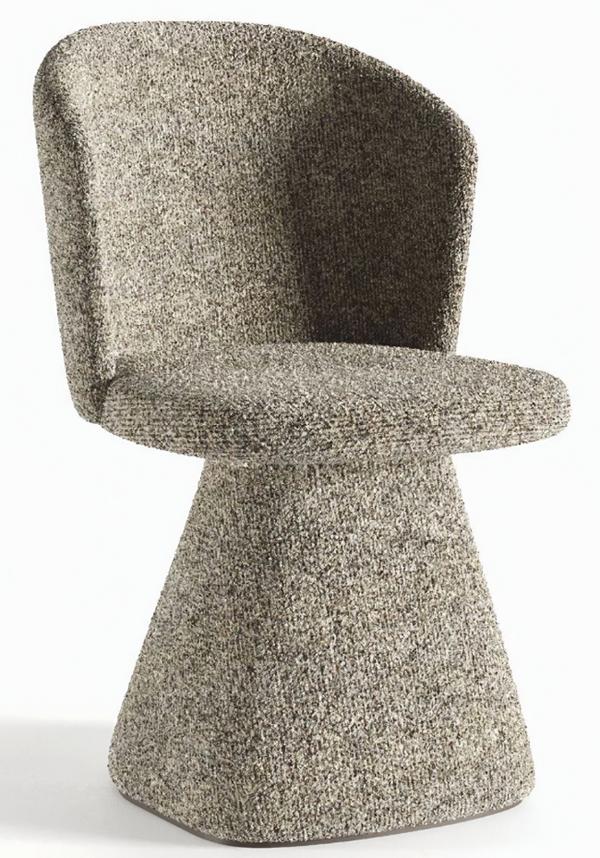 Bequem Stuhl Beige Robust Lehnstuhl Textil Komfortabel Esszimmer Stühle
