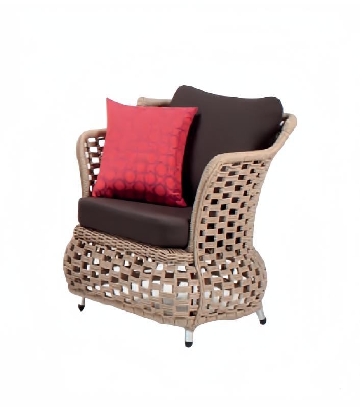 Sessel Braun Design Couch Sofa Relax Hochwertig Rattan Polster Sitzer Luxus