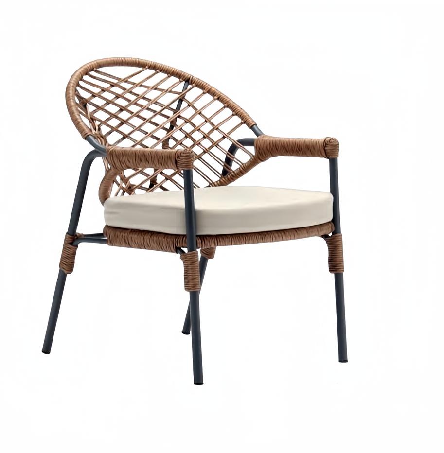 Stuhl Hochwertig Terrasse Braun Luxus Modern Stühle stilvoll Rattan Stil