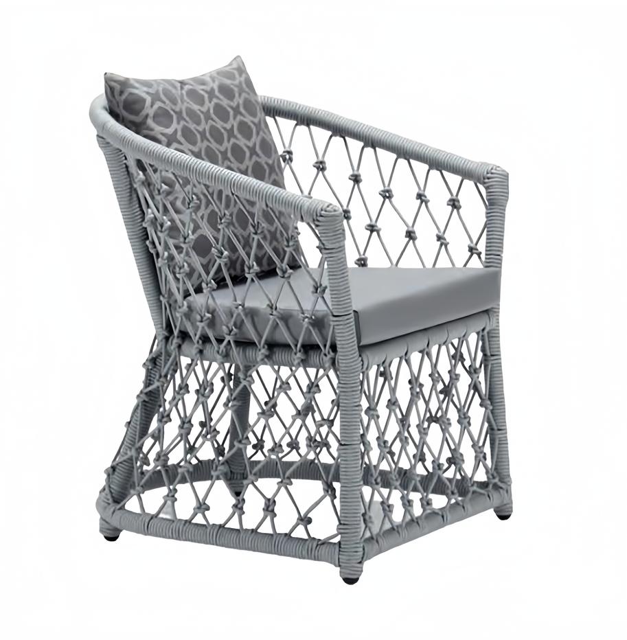 Sessel Design Couch Sofa Grau Hochwertig Modern Rattan Polster Sitzer Luxus