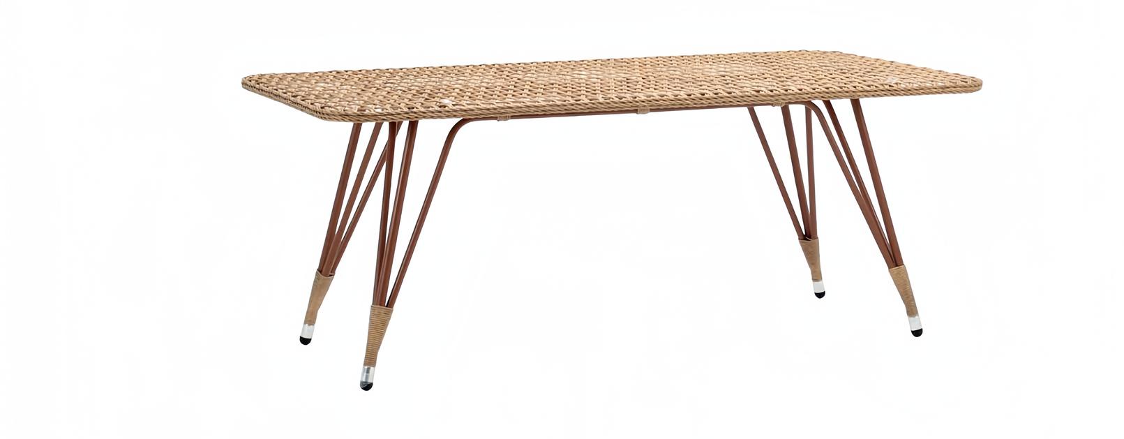 Couchtisch Hochwertig Rechteckig Luxus Moderner Braun Terrasse Rattan Möbel