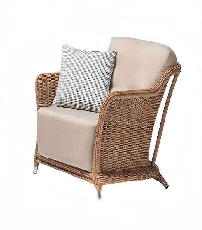 Sessel Beige Design Couch Sofa Relax Hochwertig Rattan Polster Sitzer Luxus