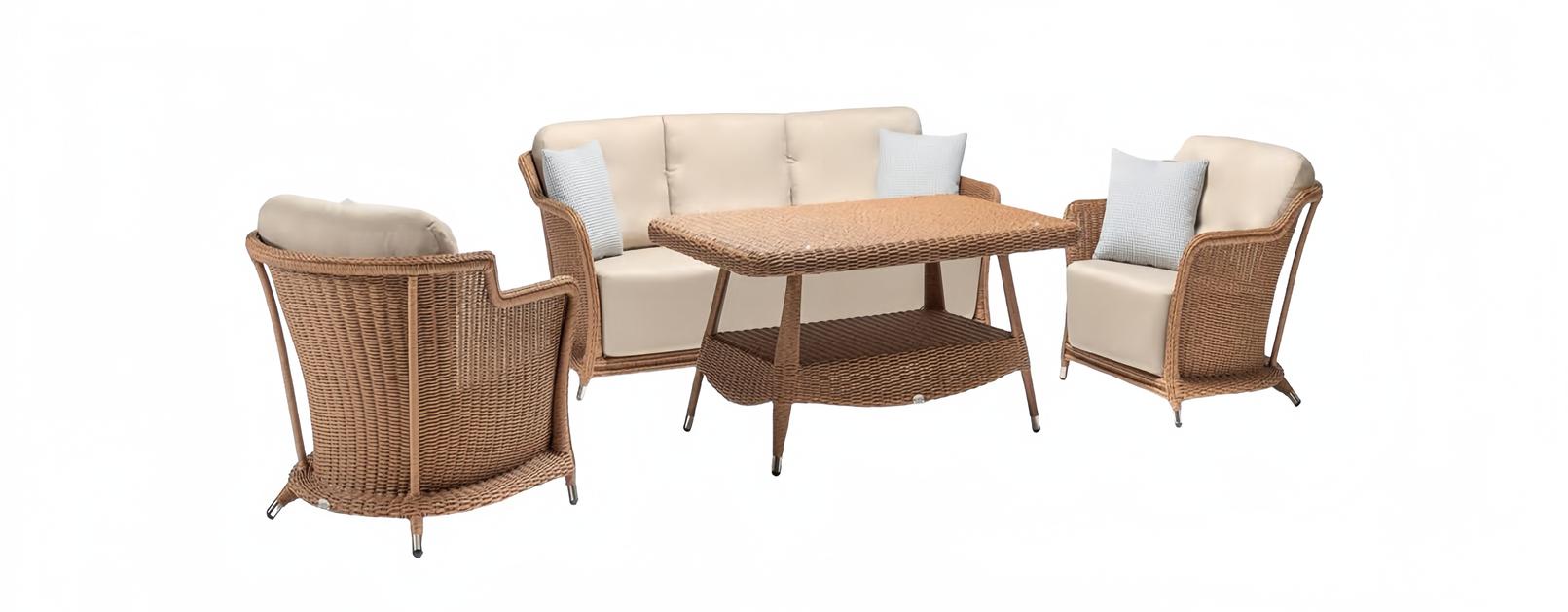 Outdoor Sitzgruppe Lounge Set Sofagarnitur Möbel Polyrattan Garten Möbel 4tlg