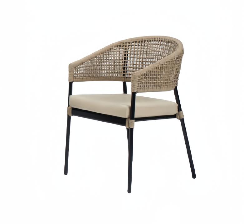 Sessel Modern Design Couch Sofa Beige Hochwertig Rattan Polster Sitzer Luxus