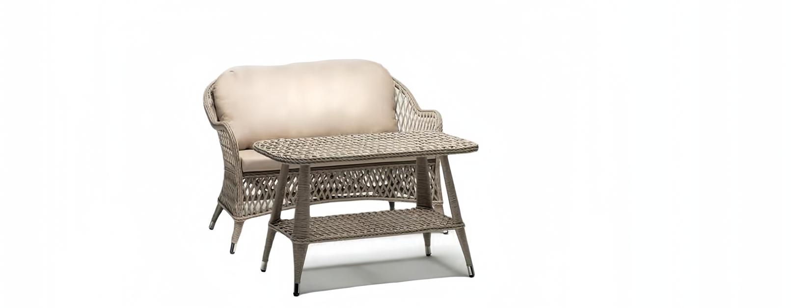 Garnitur Sofa 3 Sitzer Couchtisch Sofas Dreisitzer Gartenmöbel Luxus Modern