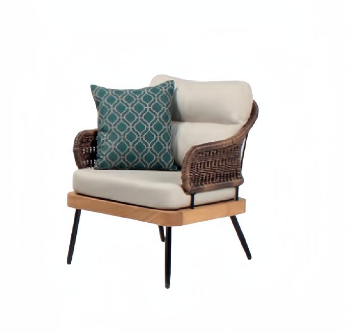 Sessel Beige Design Couch Sofa Relax Hochwertig Rattan Polster Sitzer Luxus