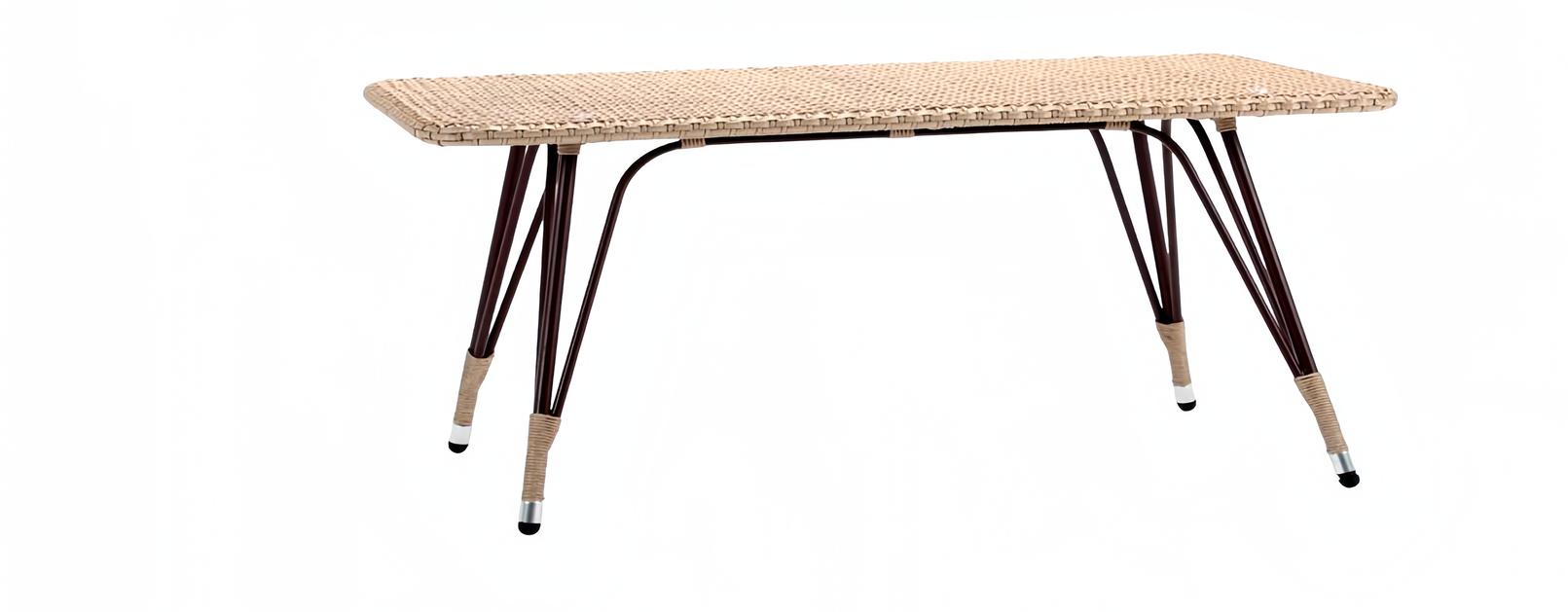 Couchtisch Rattan Moderner Beige Luxus Hochwertig Design stilvoll Kaffeetisch