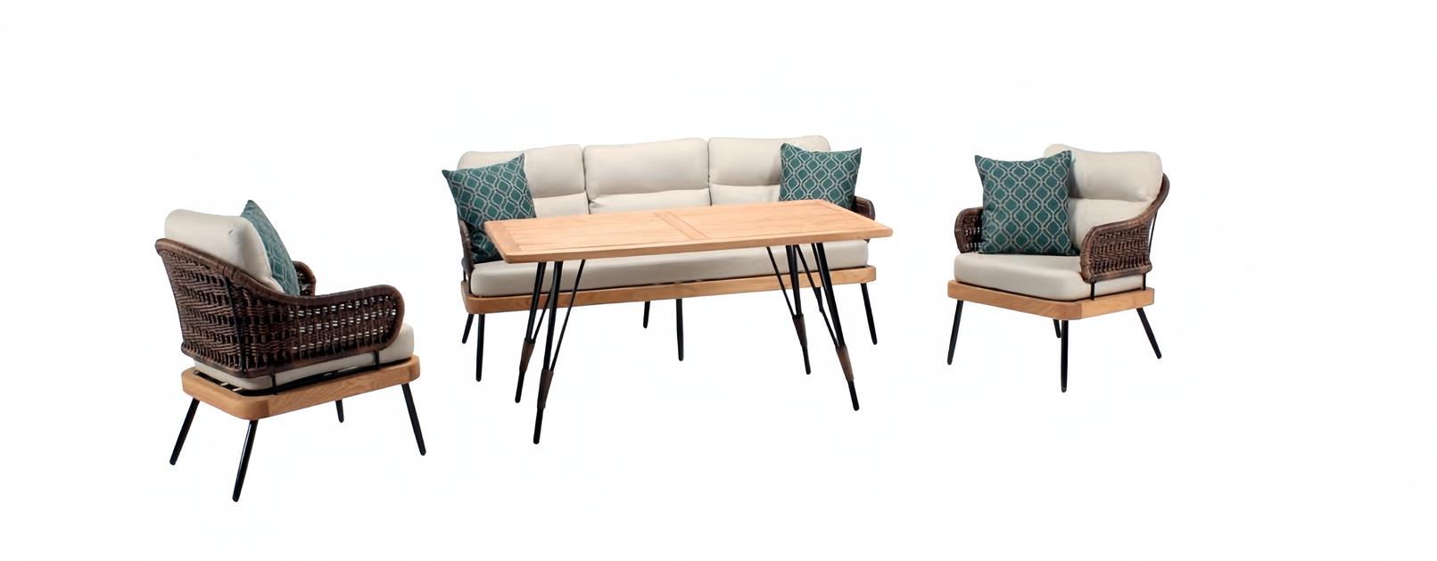 Sofagarnitur Outdoor Sitzgruppe Lounge Set Möbel Polyrattan Garten Möbel 4tlg