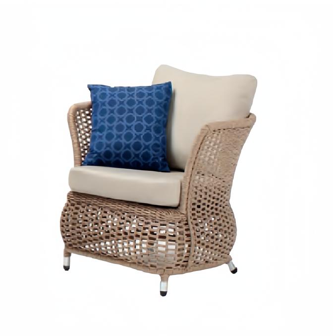 Sessel Beige Design Couch Sofa Relax Hochwertig Rattan Polster Sitzer Luxus