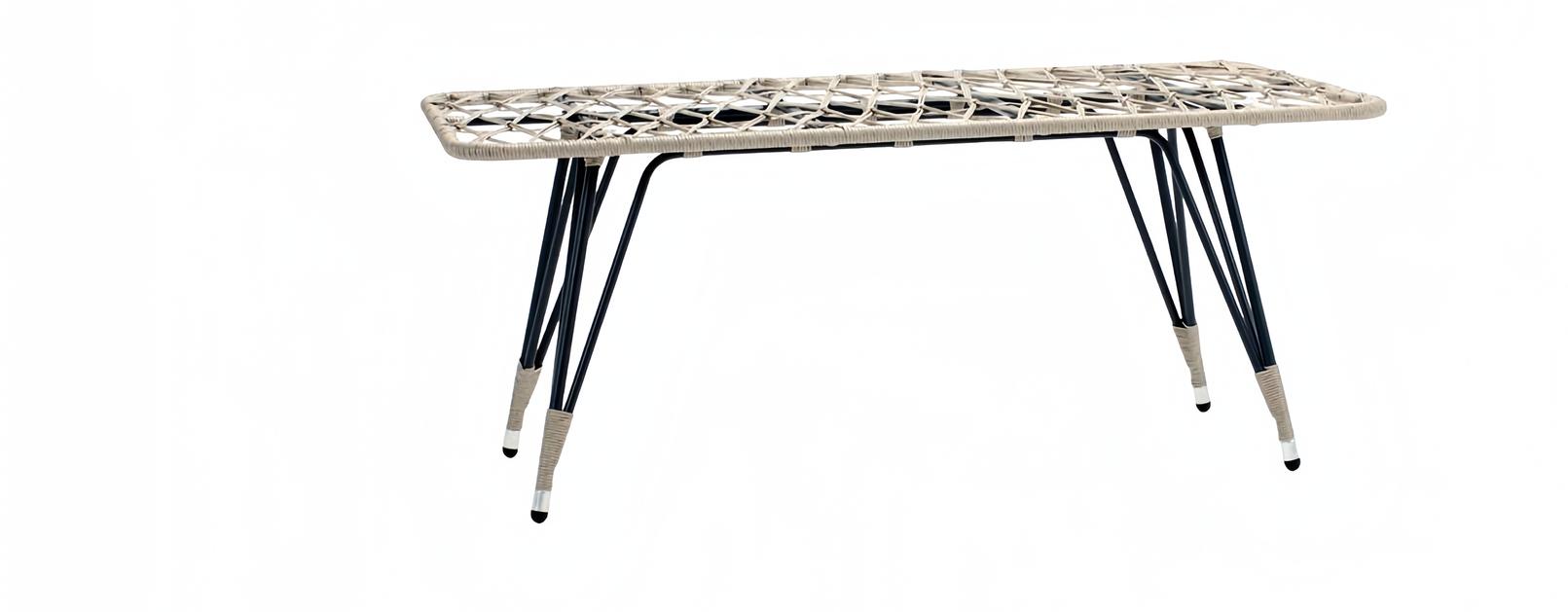 Couchtisch Beige Luxus Hochwertig Rattan Moderner Design stilvoll Kaffeetisch