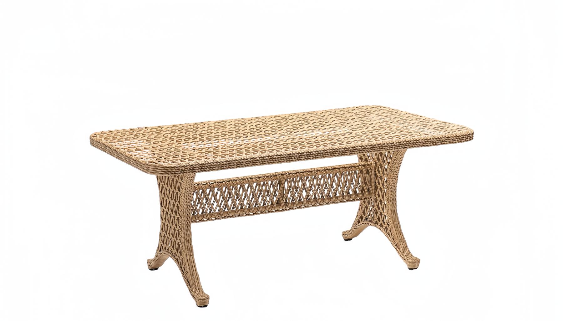 Couchtisch Hochwertig Beige Moderner Kaffeetisch Rattan Beistell Design Luxus