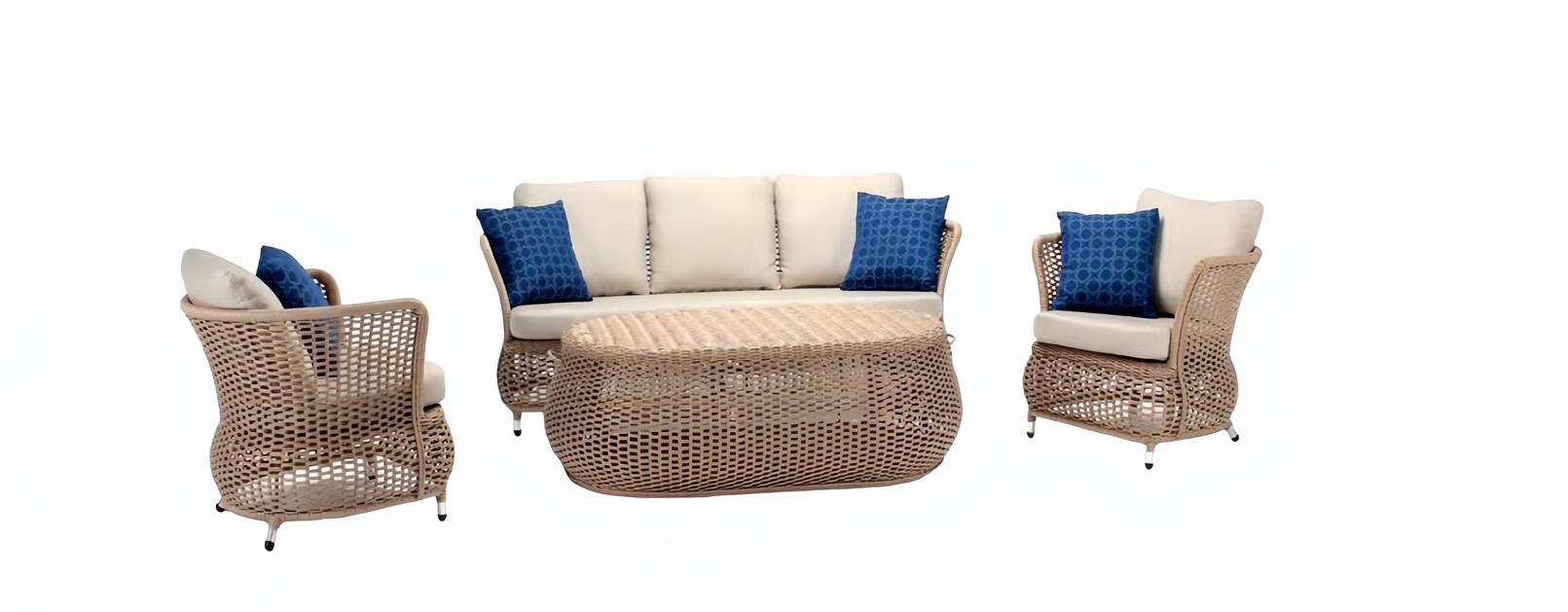 Sofagarnitur Sitzgruppe Outdoor Lounge Set Möbel Polyrattan Garten Möbel 4tlg