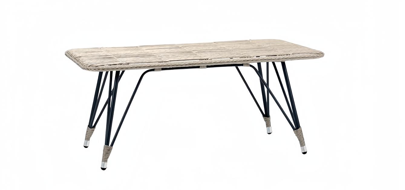 Couchtisch Grau Luxus Moderner Design stilvoll Rattan Kaffeetisch Hochwertig