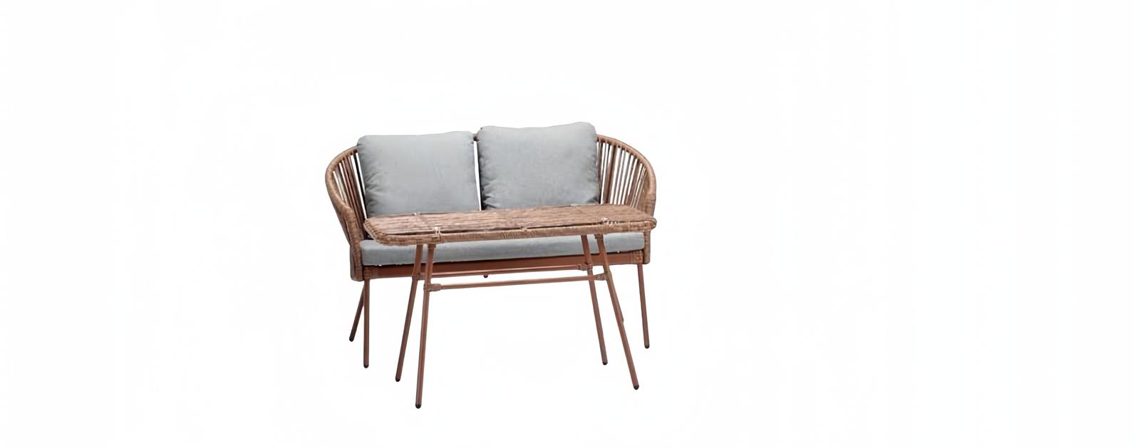 Couchtisch Braun Luxus Moderner Design stilvoll Kaffeetisch Hochwertig Rattan