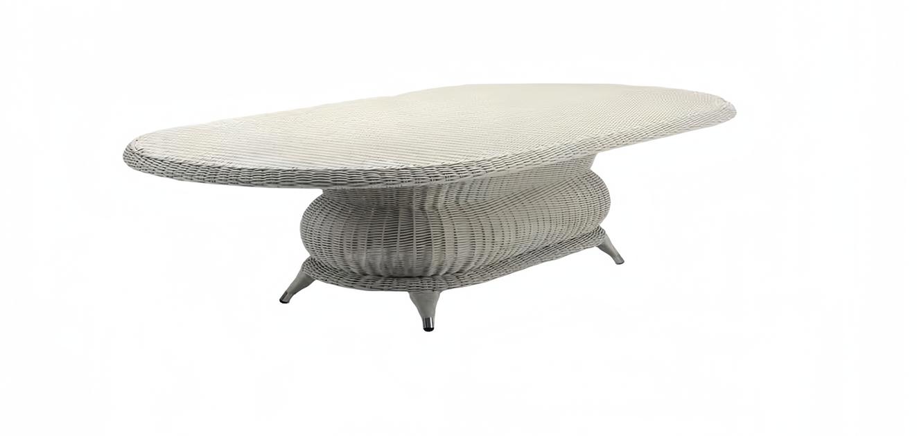 Couchtisch Grau Luxus Moderner Design stilvoll Kaffeetisch Hochwertig Rattan