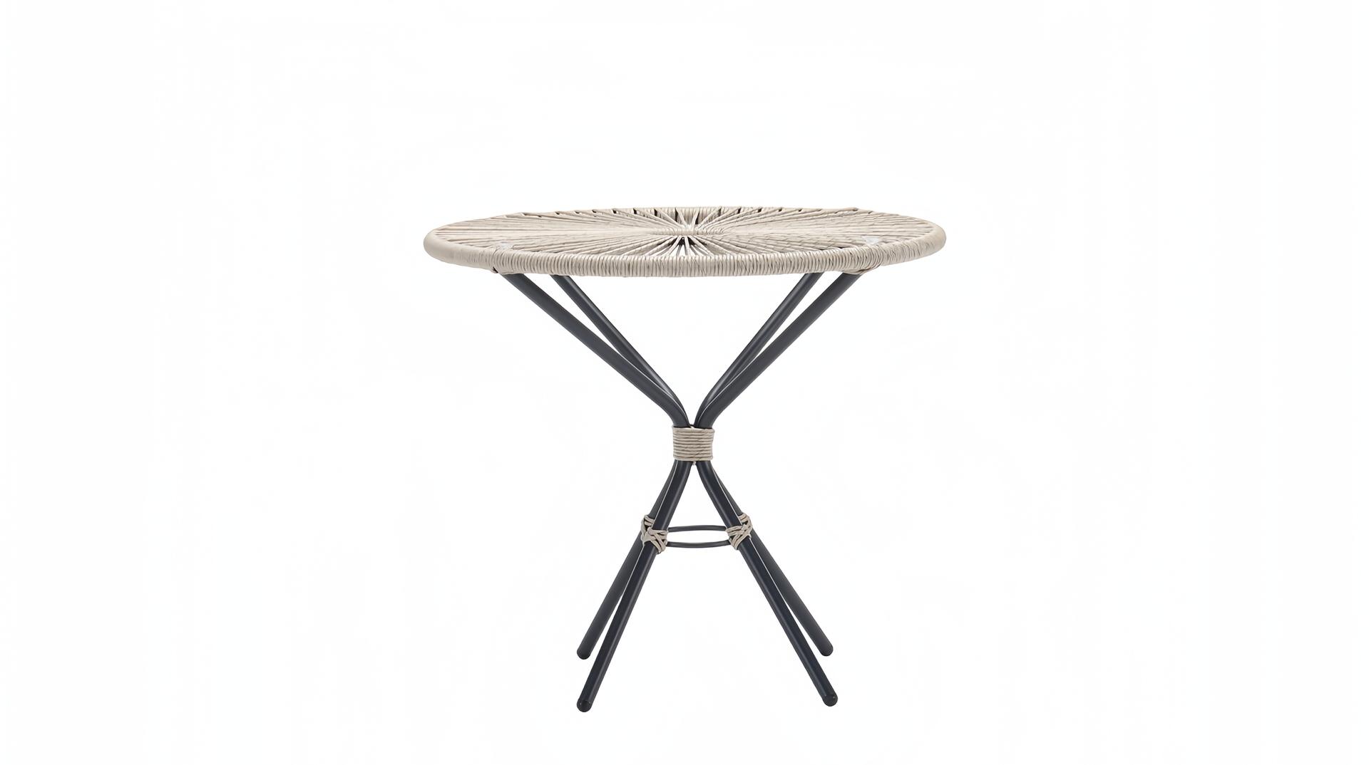 Couchtisch Hochwertig Grau Moderner Kaffeetisch Rattan Rund Design Luxus