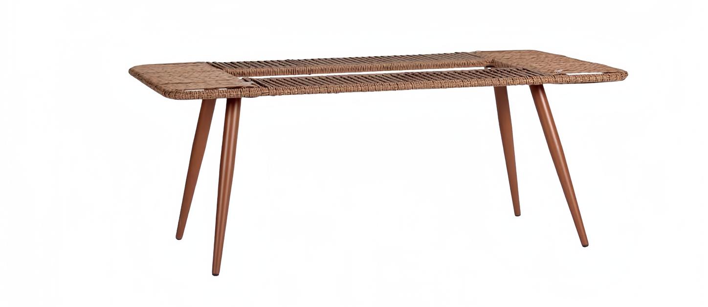 Couchtisch Hochwertig Braun Moderner Design Luxus Kaffeetisch Rattan Beistell