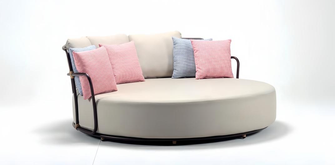 Designer Möbel Hochwertig Gartensofa Polster Beige Sofas Terrasse Couchen