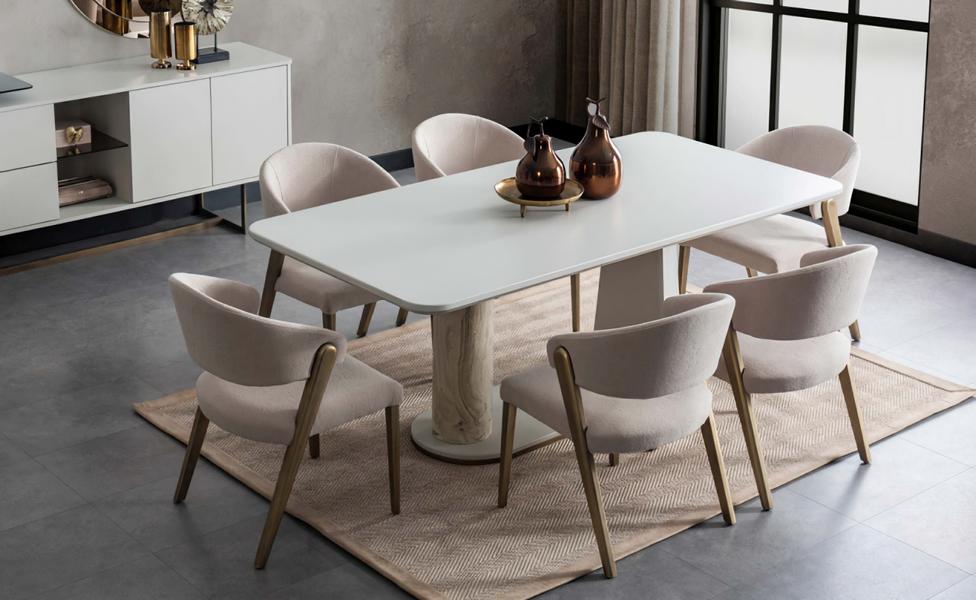 Esstisch Essgruppe Essgarnitur Tisch 6x Stühle Esstisch Moderne Garnitur 7tlg