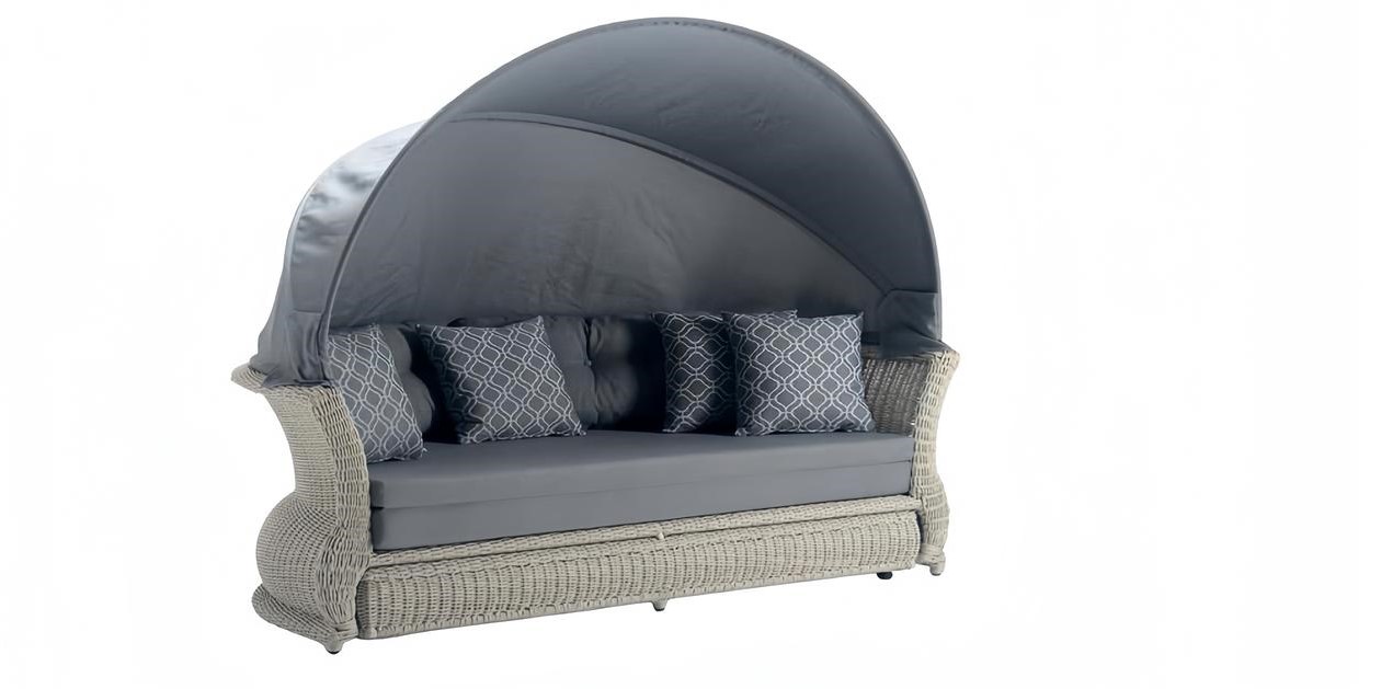 Designer Möbel Hochwertig Gartensofa Polster Grau Sofas Terrasse Couchen