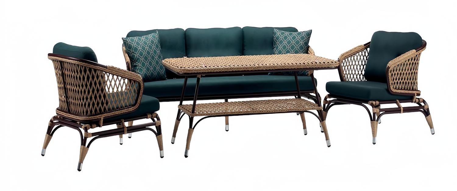Moderne Gartenmöbel Luxus Sofagarnitur ofa 3 Sitzer 2x Sessel Couchtisch
