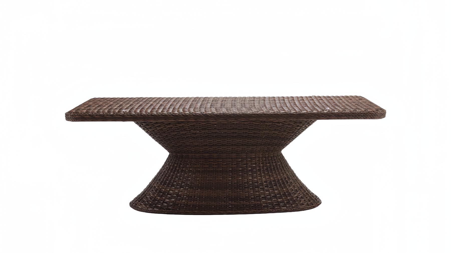 Couchtisch Rattan Braun Luxus Moderner Design Kaffeetisch Hochwertig Beistell