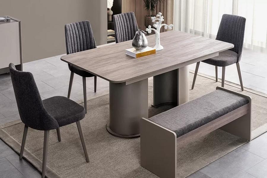 Essgarnitur 5-tlg. Esszimmer Set Esstisch 4 Stühlen Tisch Gruppe Garnitur